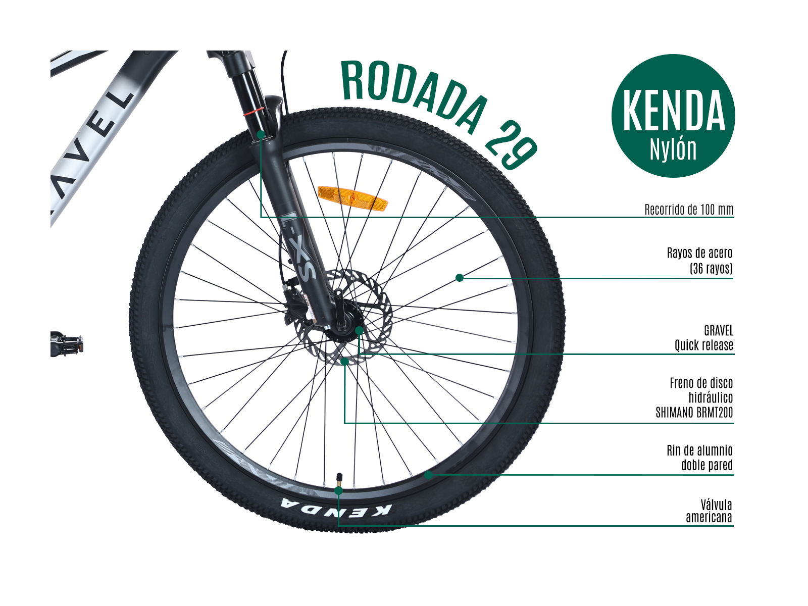 Bicicleta Gravel Andes Mtb De Montaña R29 24v Shimano Altus Color Plateado Tamaño del cuadro S.