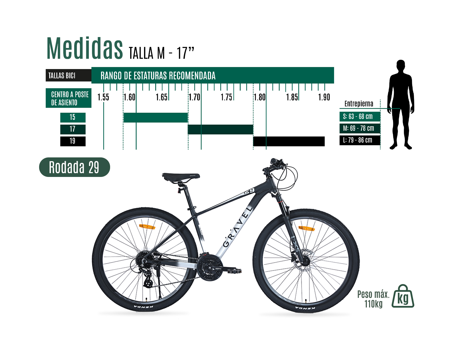 Bicicleta Gravel Andes Mtb De Montaña R29 24v Shimano Altus Color Plateado Tamaño del cuadro S.