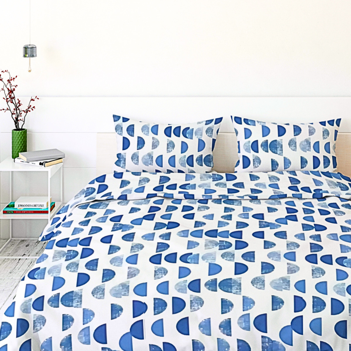 Juego de Sábanas de Microfibra Koala Estampada  -Individual -Media Luna Azul 