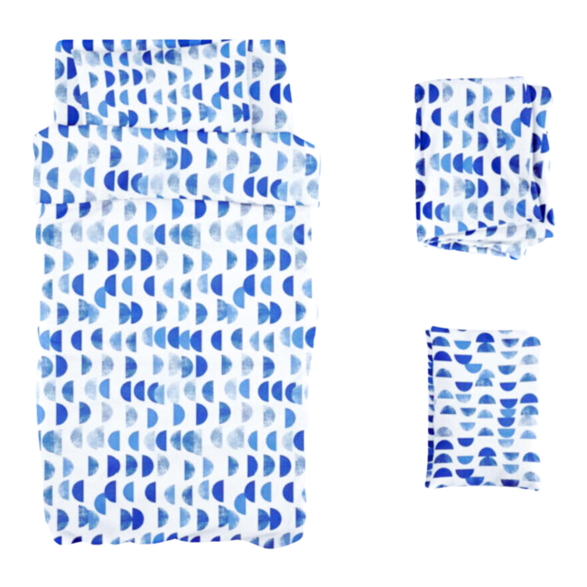 Juego de Sábanas de Microfibra Koala Estampada  -Individual -Media Luna Azul 