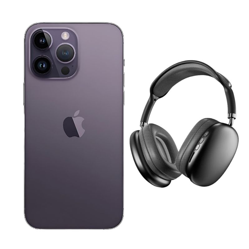 iPhone 14 Pro Max 128GB Morado CHIP Reacondicionado Grado A + Diadema Genérica