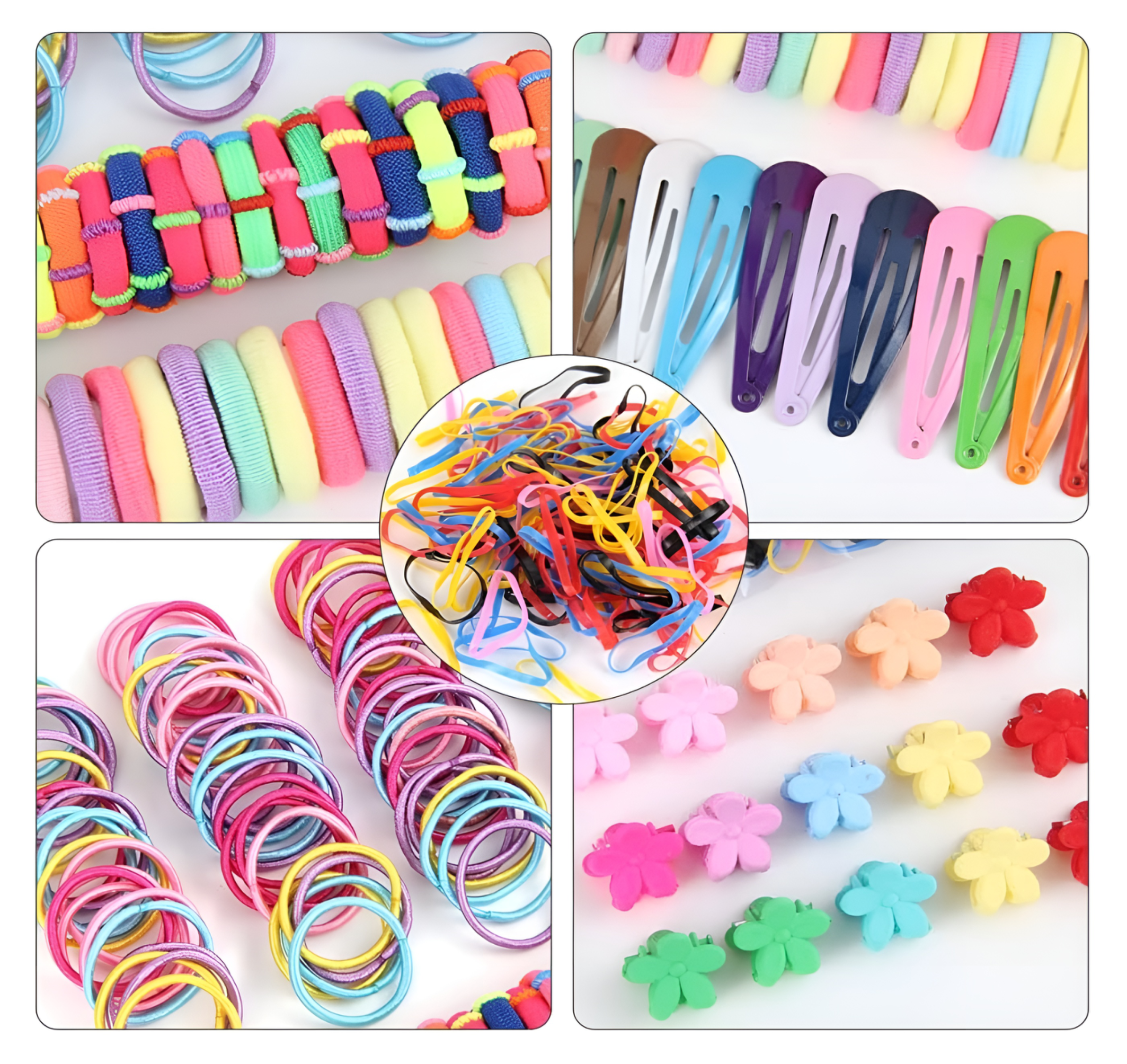 Kit 780 Piezas Ligas Y Accesorios De Cabello Para Dama Moda