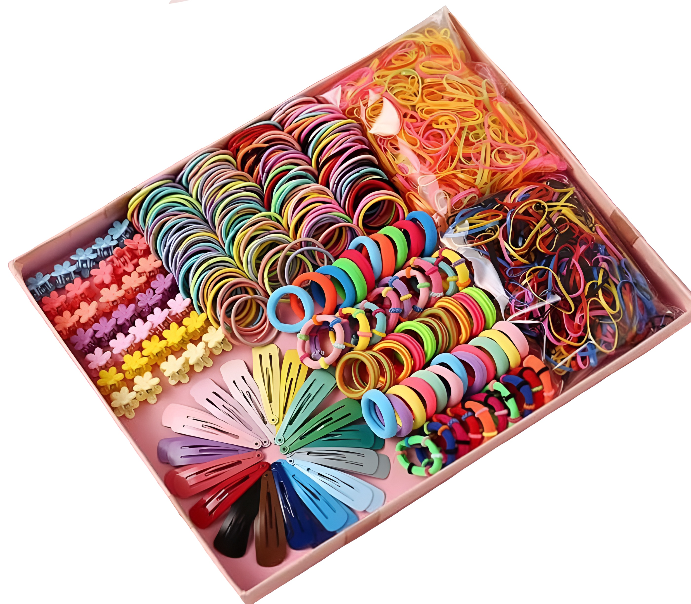 Kit 780 Piezas Ligas Y Accesorios De Cabello Para Dama Moda