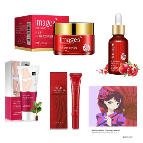 Kit Antiedad y Reafirmante Granada (suero,crema adelgazante,suero,mascarilla,crema ojos).