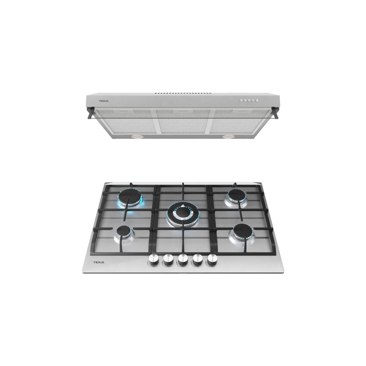  Combo Teka Pack Duetto Deluxe 75 Campana y Parrilla Acero Inoxidable.