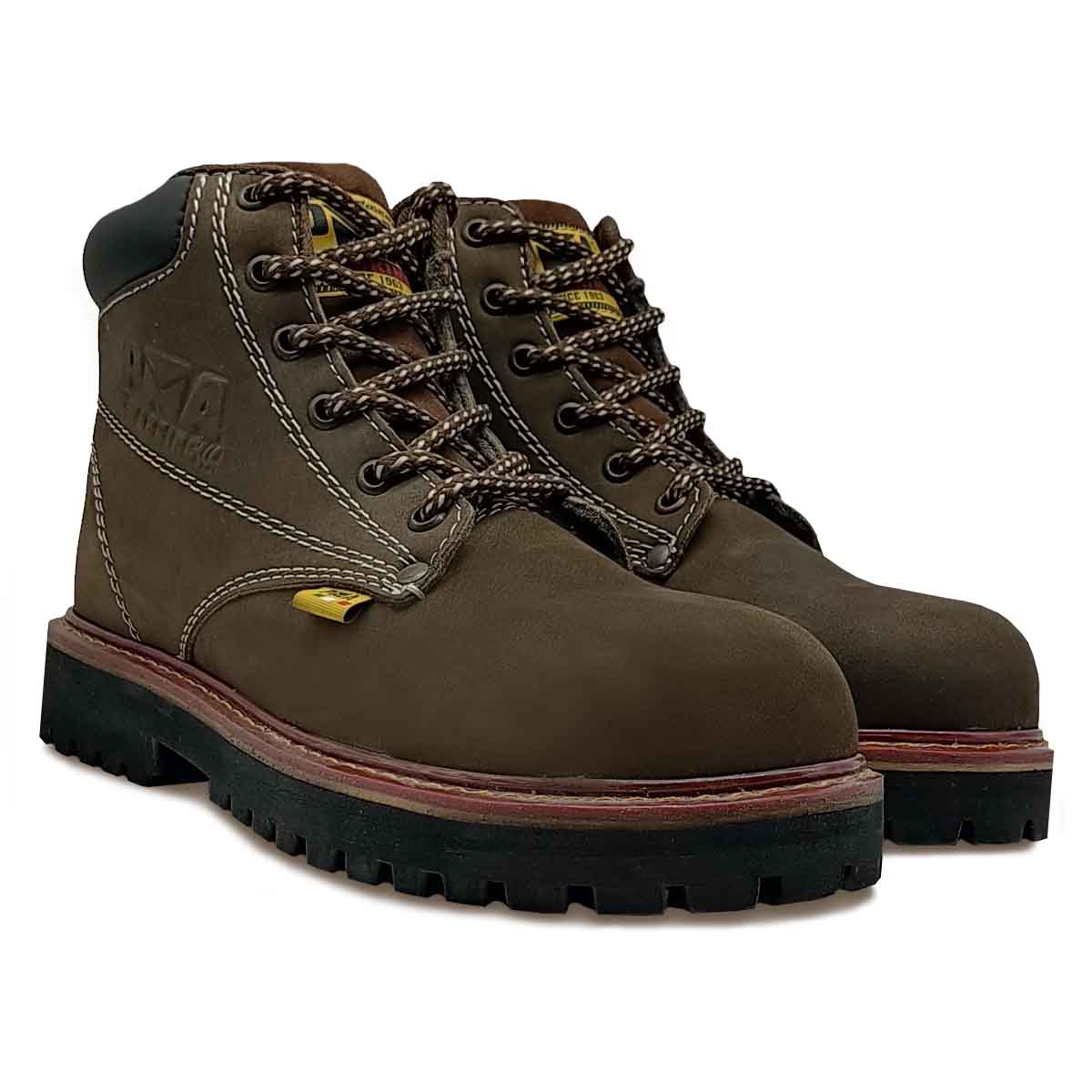Bota Cafe suela Negra Nobuck Caballero Hombre Pma Industriales Con/casquillo.