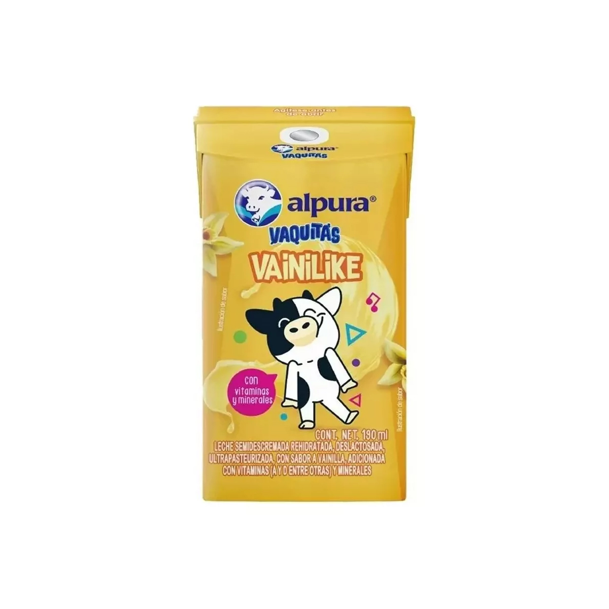 Leche Alpura Vaquitas Lechitas Sabor Vainilla 12 Pzs 190 ml