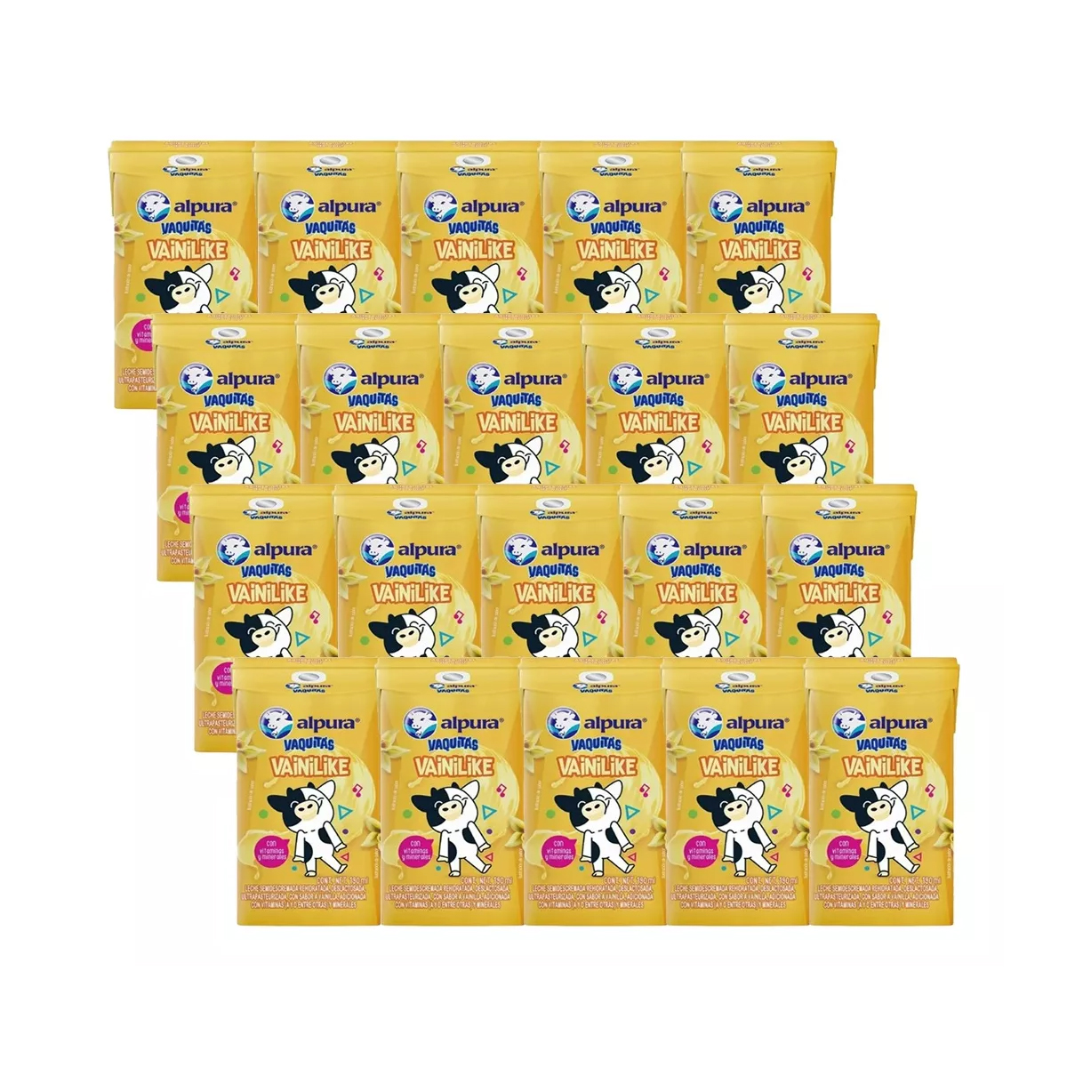 Leche Alpura Vaquitas Lechitas Sabor Vainilla 20 Pzs 190 ml