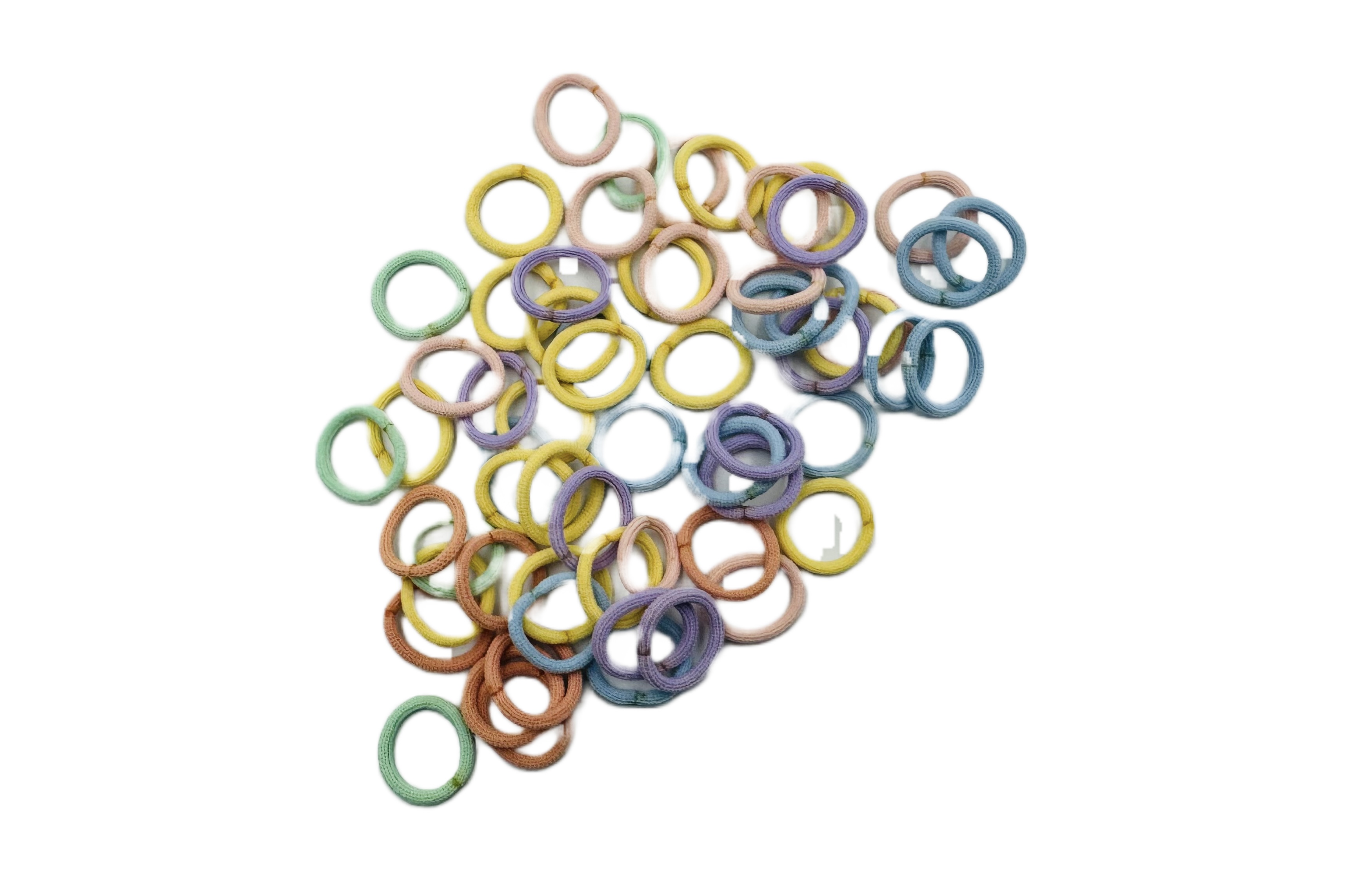 Caja 60 Mini Ligas Para Cabello Dona Elástica Colores Moda (Pastel)