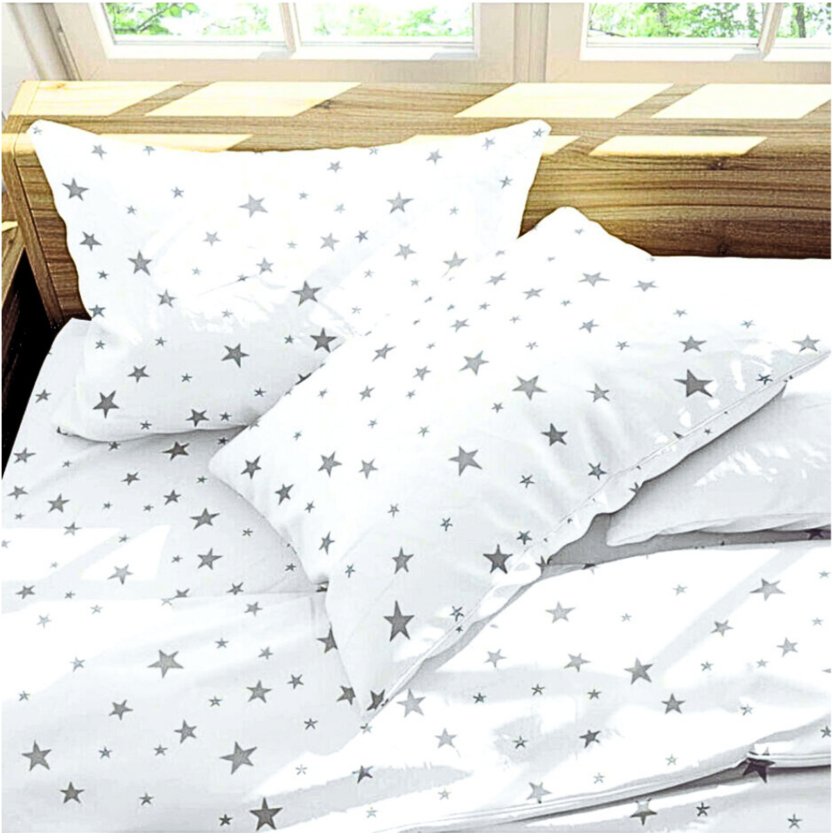 Juego de Sábanas de Microfibra Koala Estampada  -King size -Estrella Gris