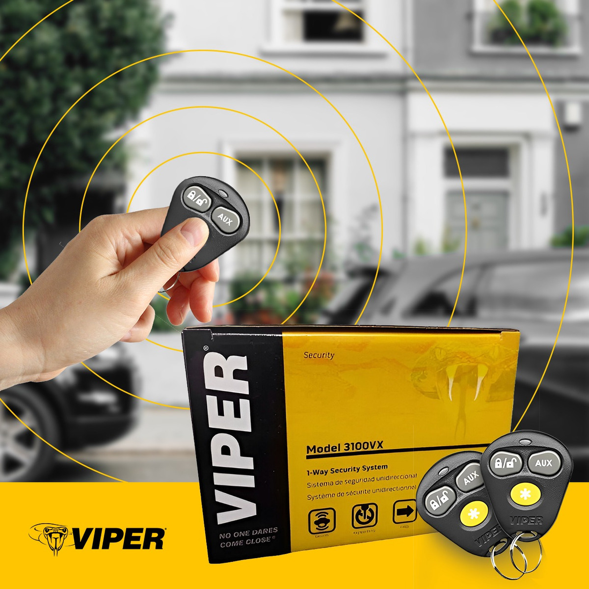 Alarma Viper De Seguridad Profesional 3100v 3 Botones 1 Vía
