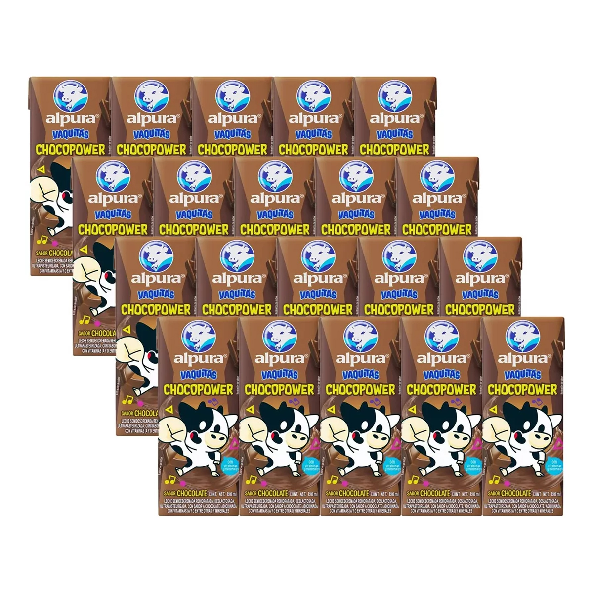 Leche Alpura Vaquitas Lechitas Sabor Chocolate 20 Pzs 190 ml