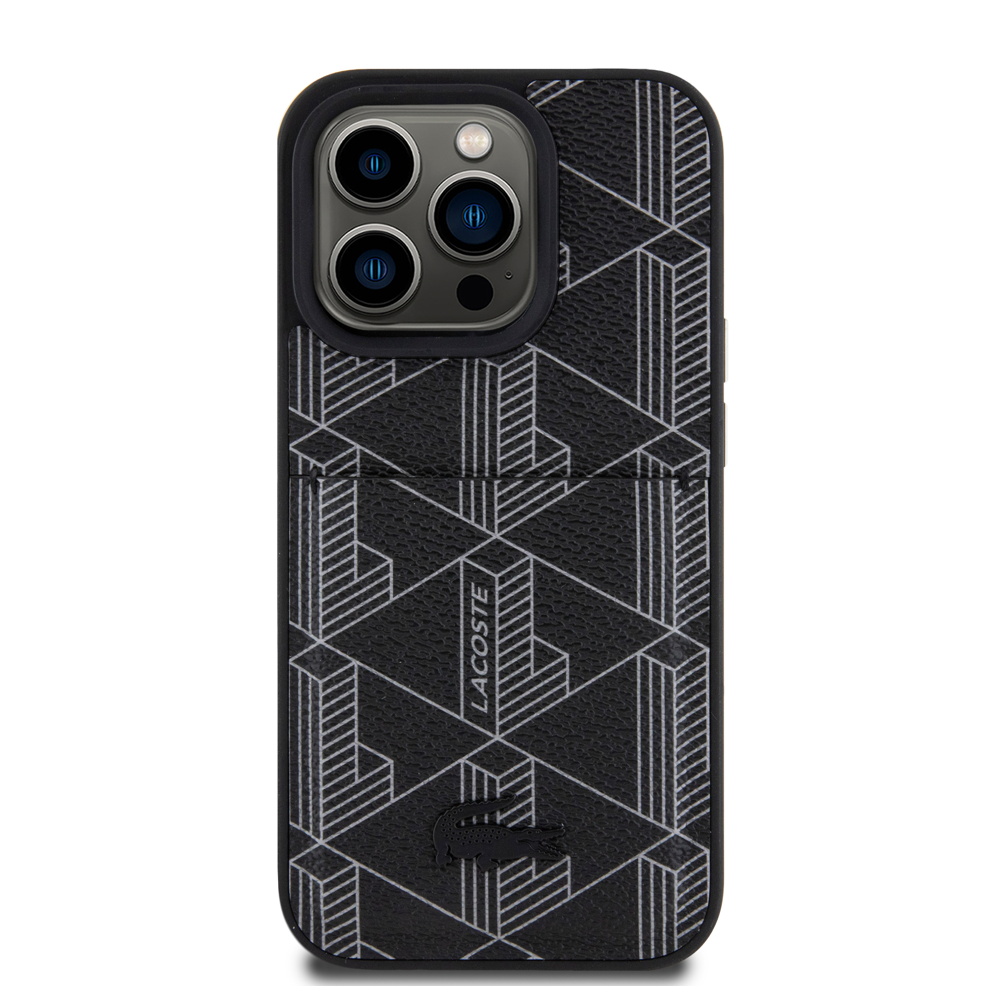 Funda Lacoste de PU Tarjetero para iPhone 15 Pro Negro