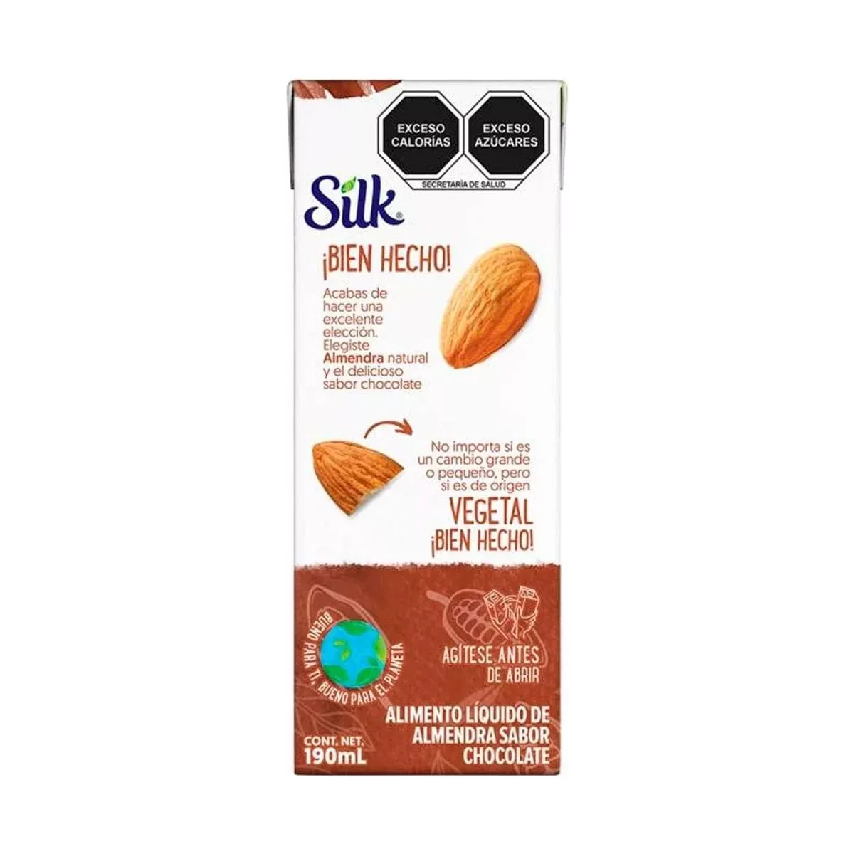 Bebida Vegetal Silk Almendra Chocolate 20 Pzs de 190 ml c/u