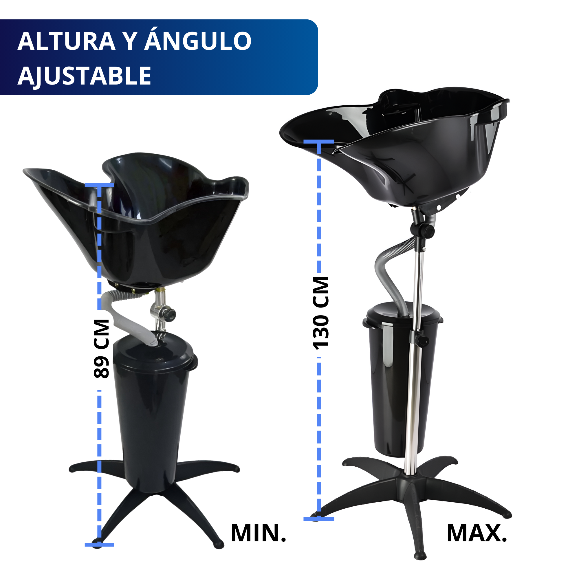 Lavacabezas Portátil Estética Peluquería Ecomlab Tarja Salón Color Negro.