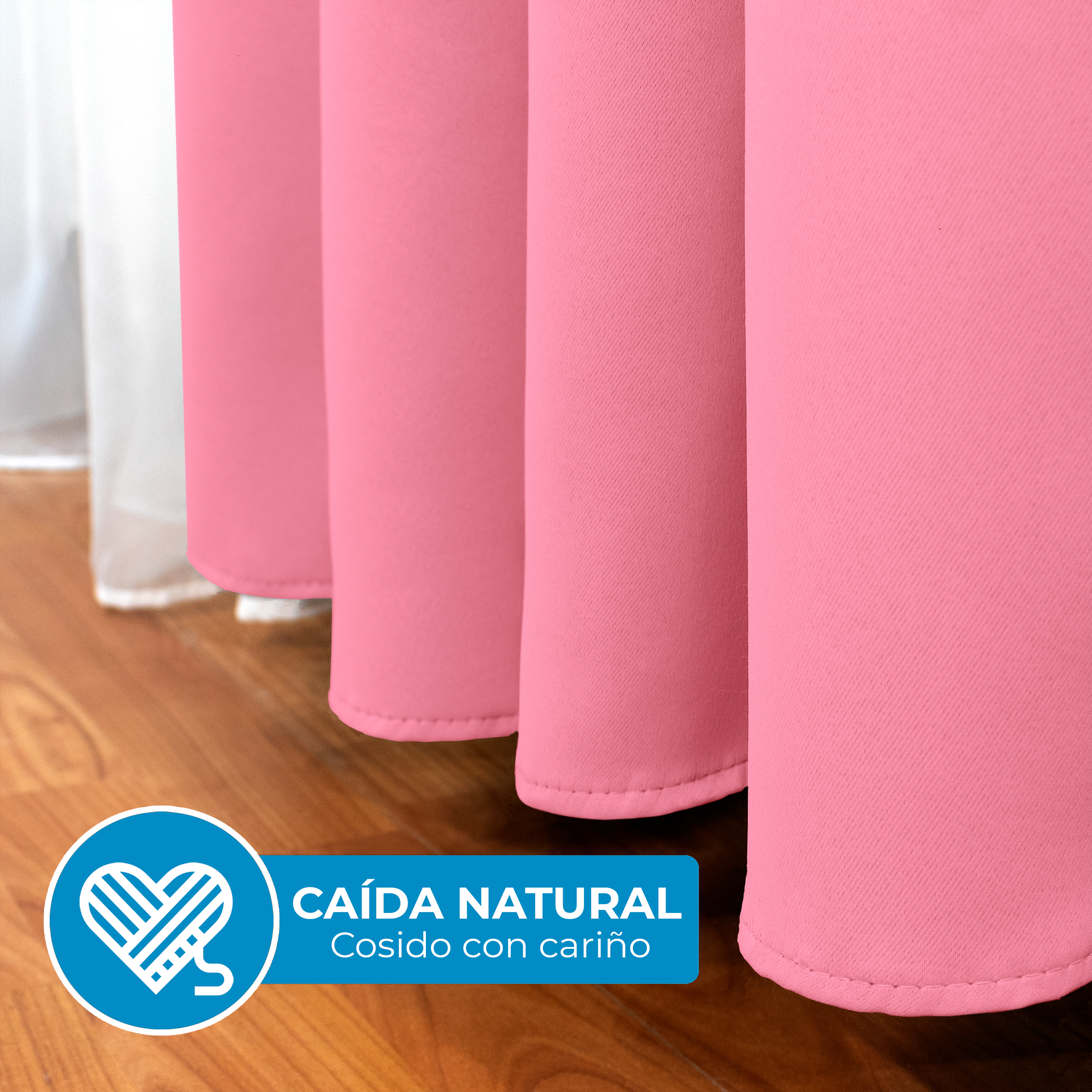 Cortinas Blackout Rosa Corta Térmico Lisa 95% Bloqueo Luz