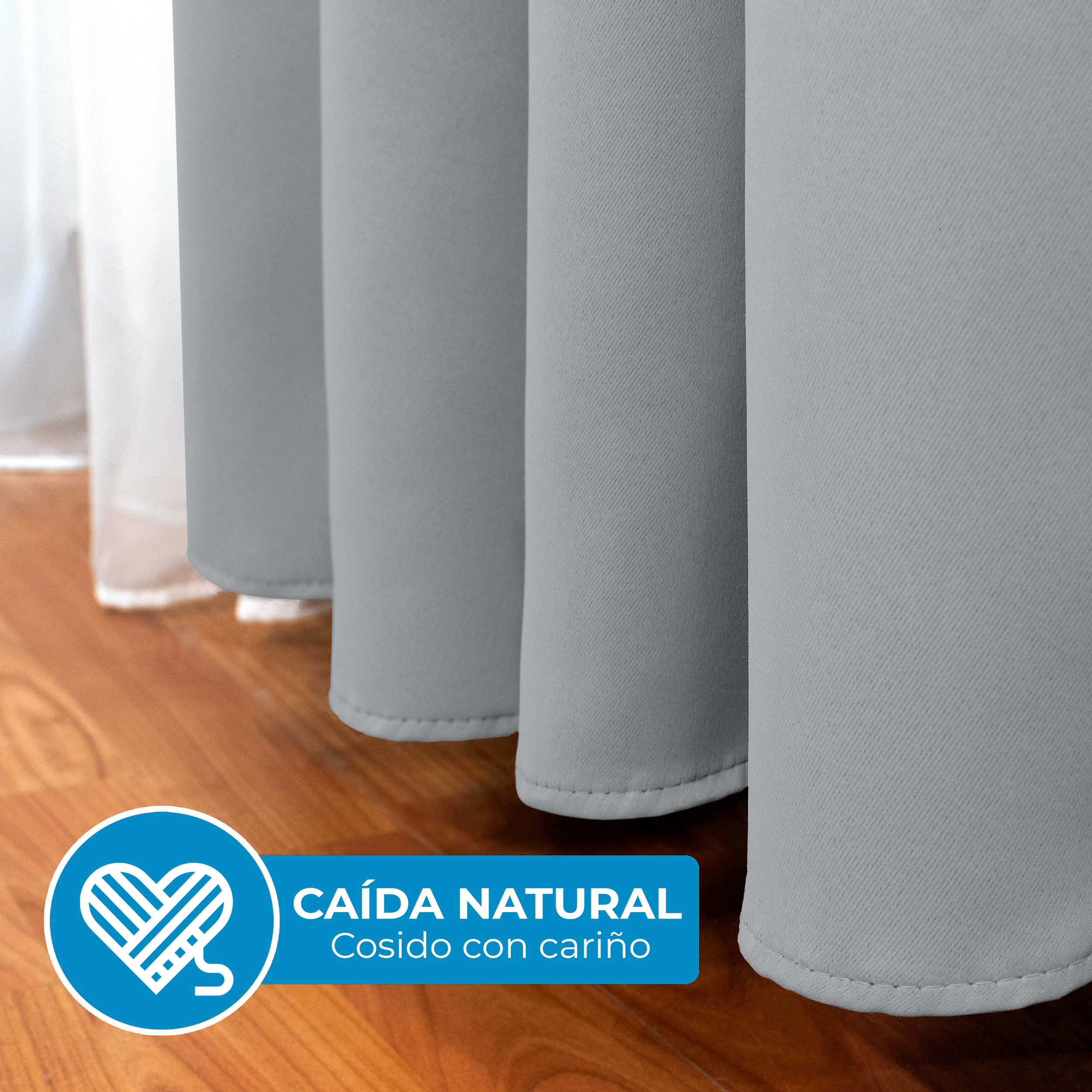 Cortinas Blackout Plateado Corta Térmico Lisa 95% Bloqueo Luz