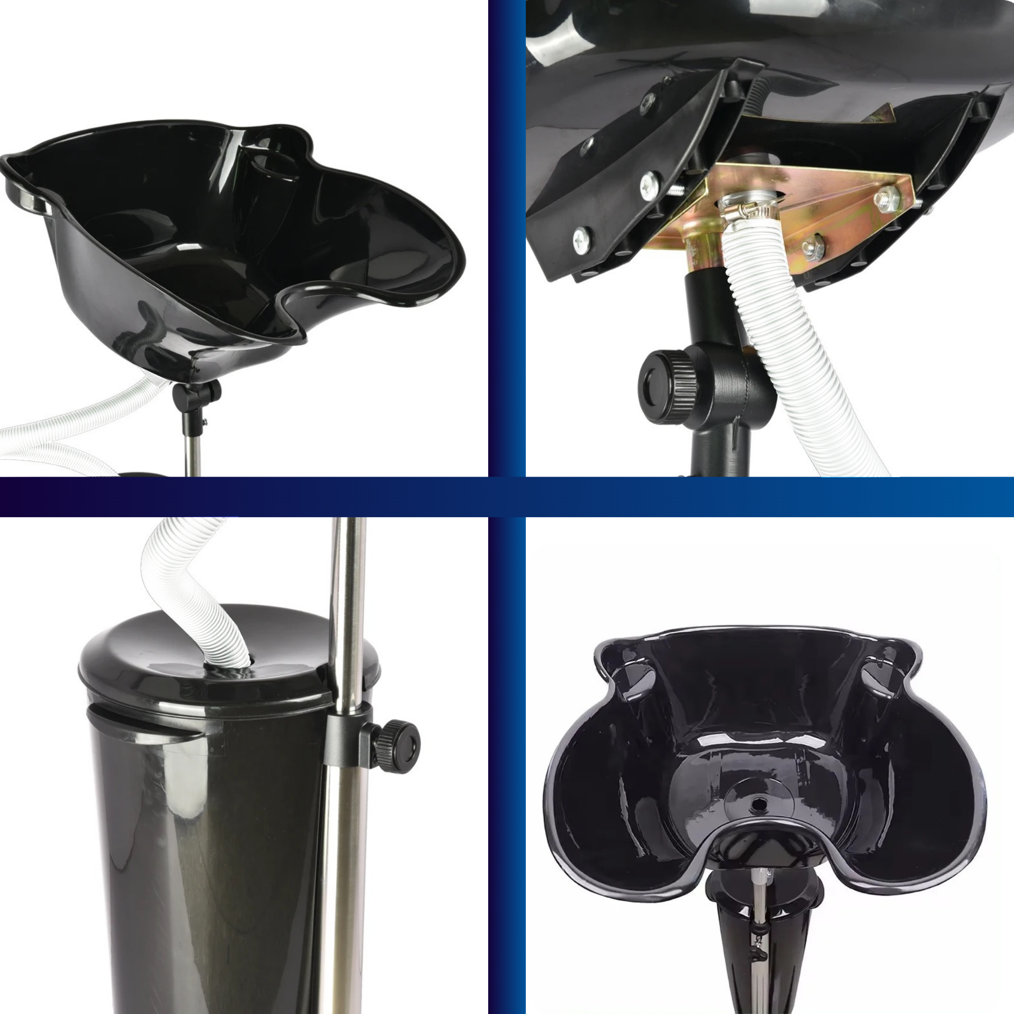 Lavacabezas Portátil Estética Peluquería Ecomlab Tarja Salón Color Negro.