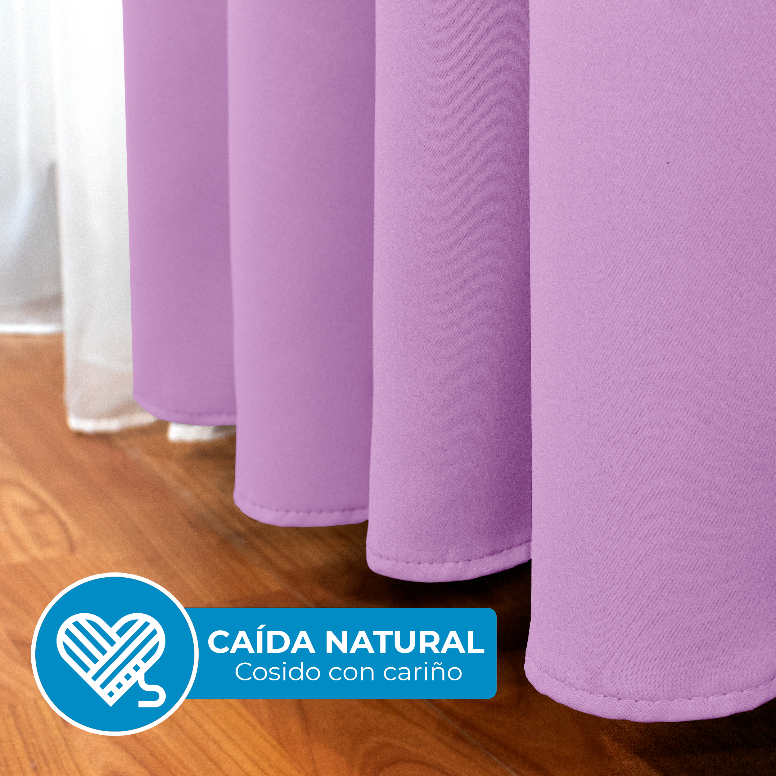 Cortinas Blackout Lila Corta Térmico Lisa 95% Bloqueo Luz