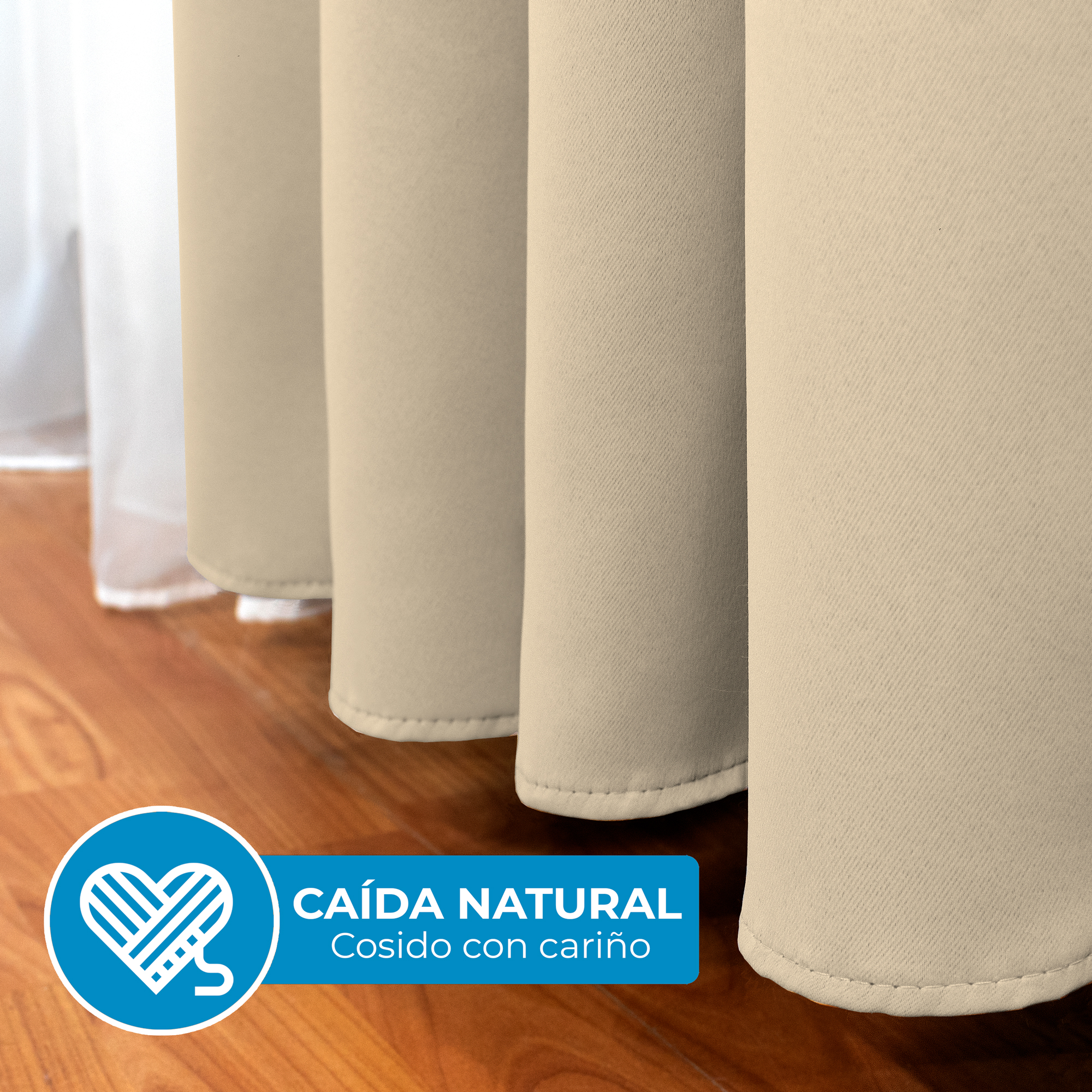 Cortinas Blackout Beige Corta Térmico Lisa 95% Bloqueo Luz