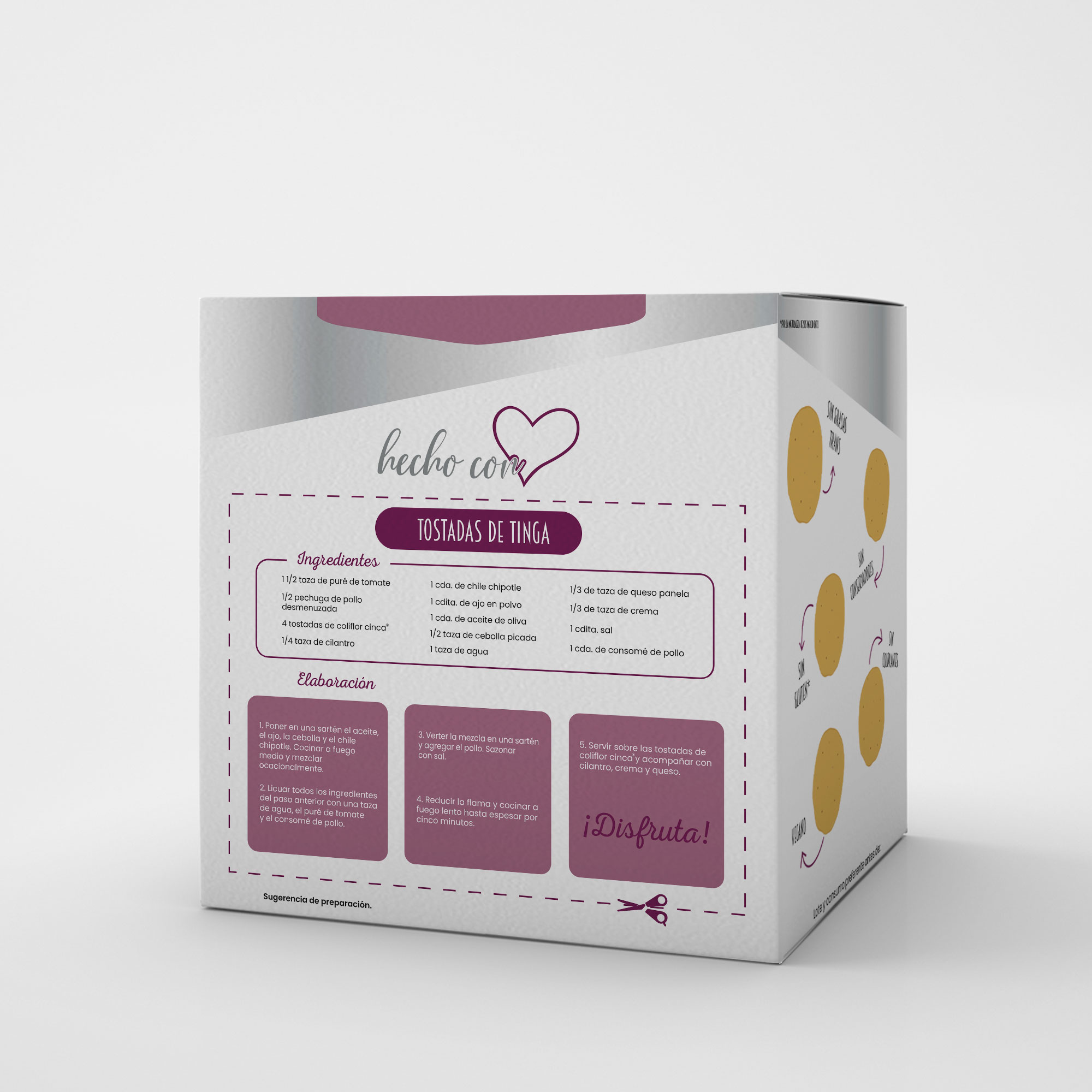 CINCA Tostadas de Coliflor Saludables Sin Conservadores, Sin Grasas Trans, Sin Gluten, Vegano, 3 Paquetes de 156g.