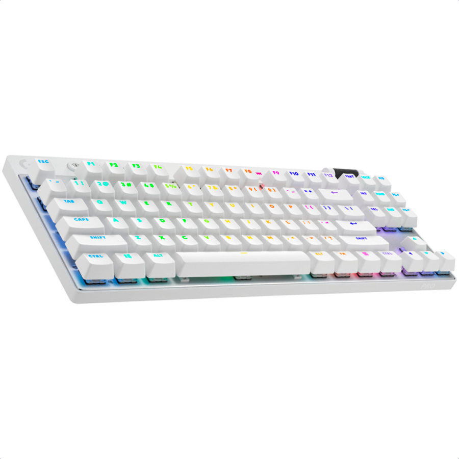 Teclado Logitech G PRO X TKL Mecanico Switch GX Brown RGB Inalambrico Blanco Gamer 920-012143