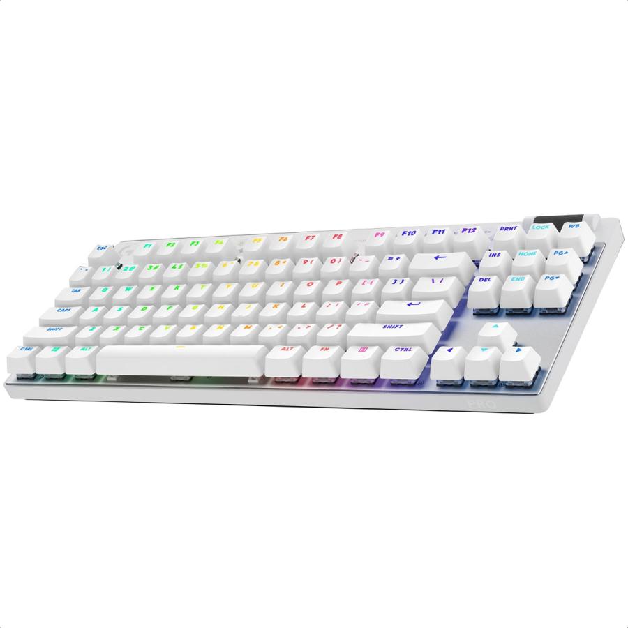 Teclado Logitech G PRO X TKL Mecanico Switch GX Brown RGB Inalambrico Blanco Gamer 920-012143