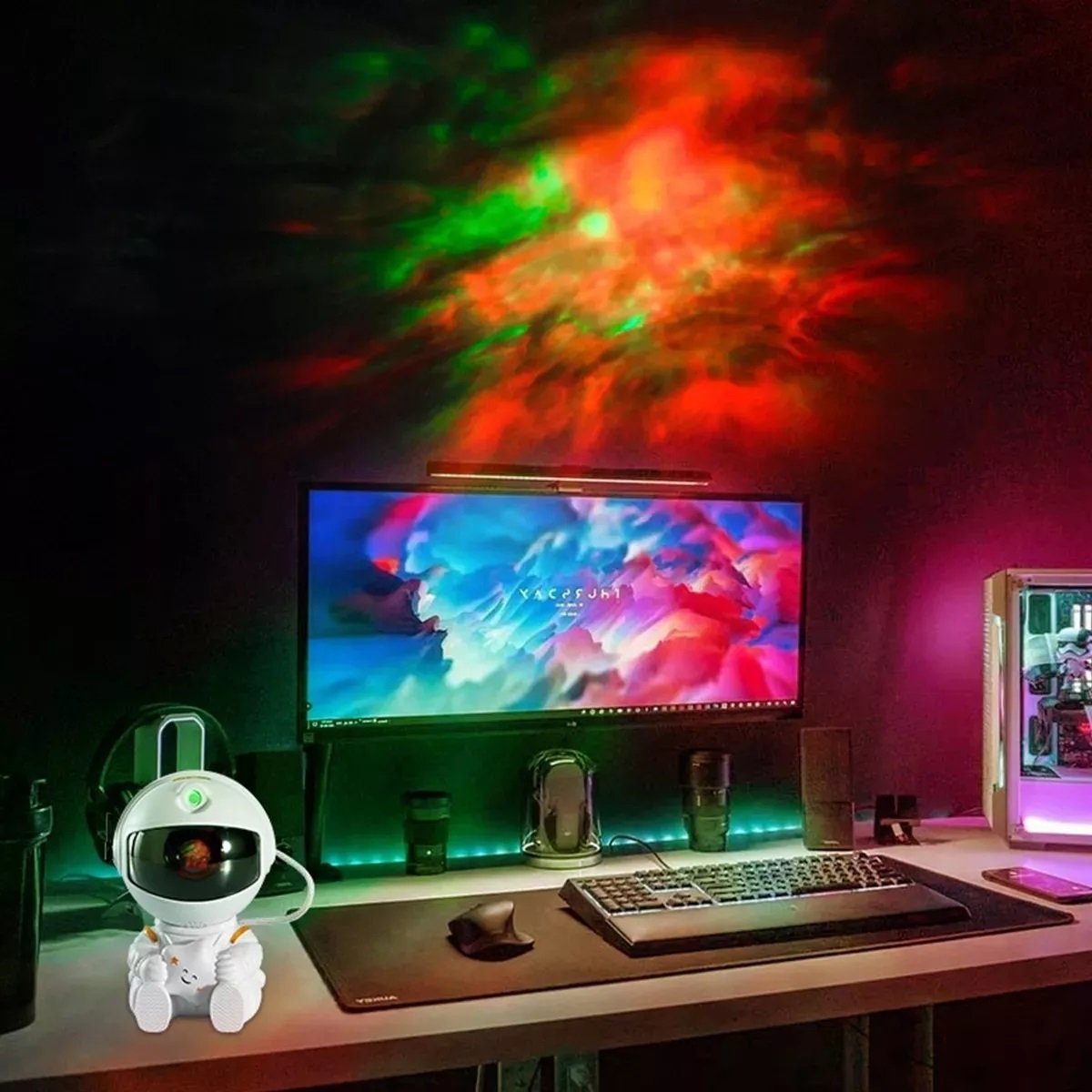 Lampara led de astronauta proyector de galaxia,estrellas