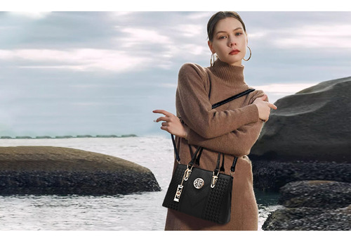 Bolso Mano Bandolera Mujer Negra Dama Impermeable Ligero