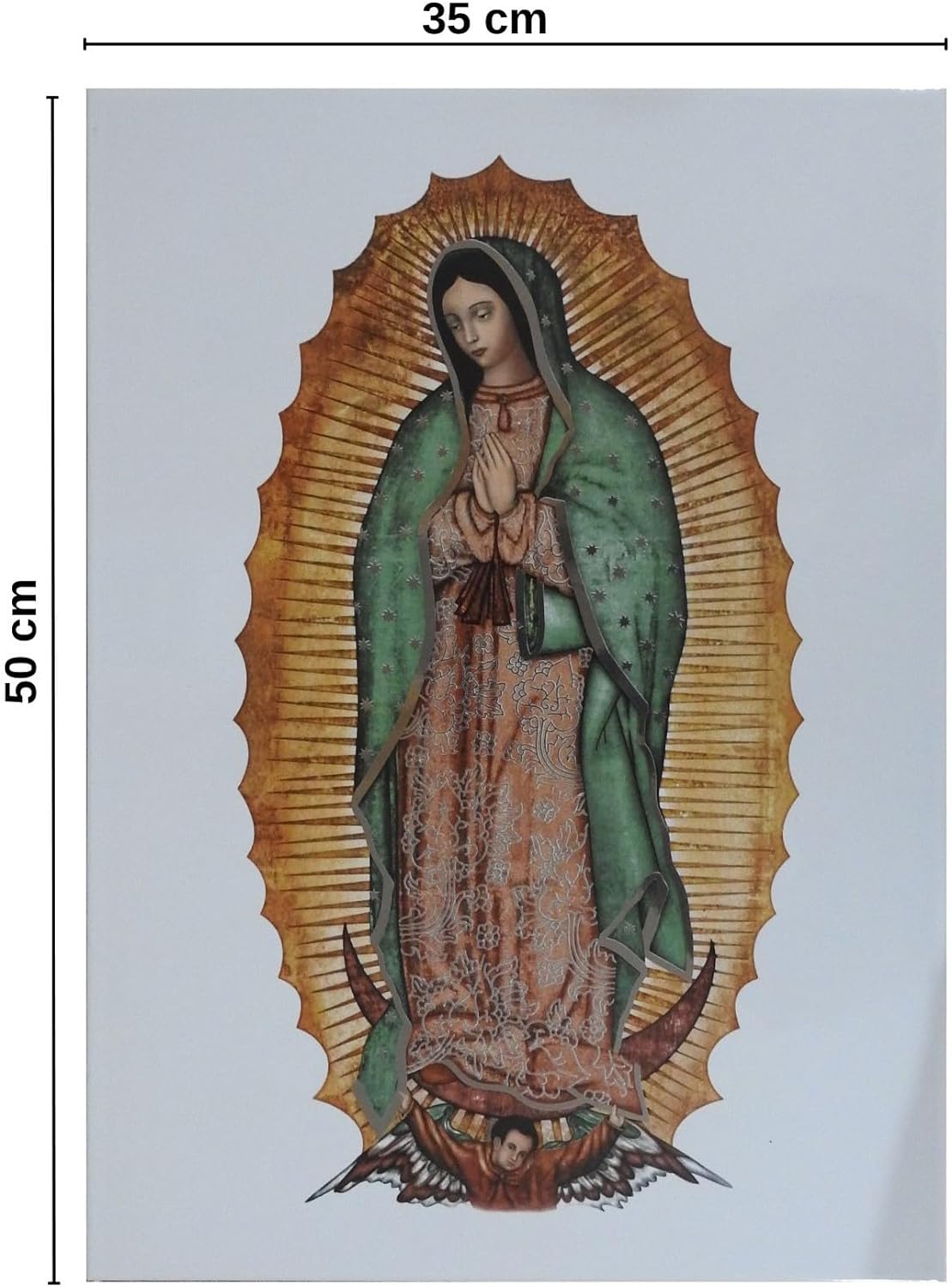 Imagen de la Virgen de Guadalupe en Azulejo Tamaño 35x50 cm Primera Exteriores Alcesa
