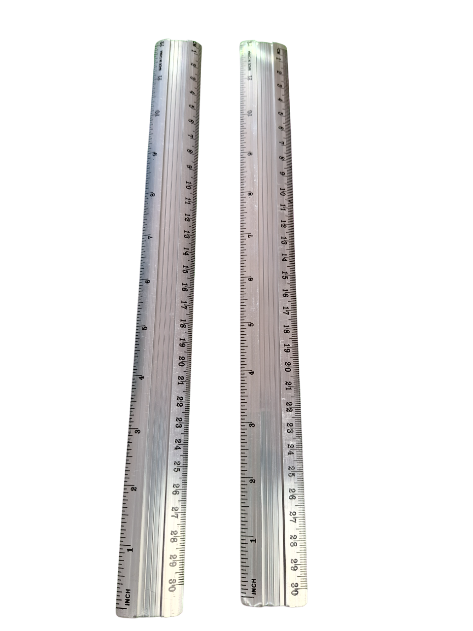 2piezas Regla 30 Cm Metal Inoxidable Color Plata Ligera Escolar Oficina