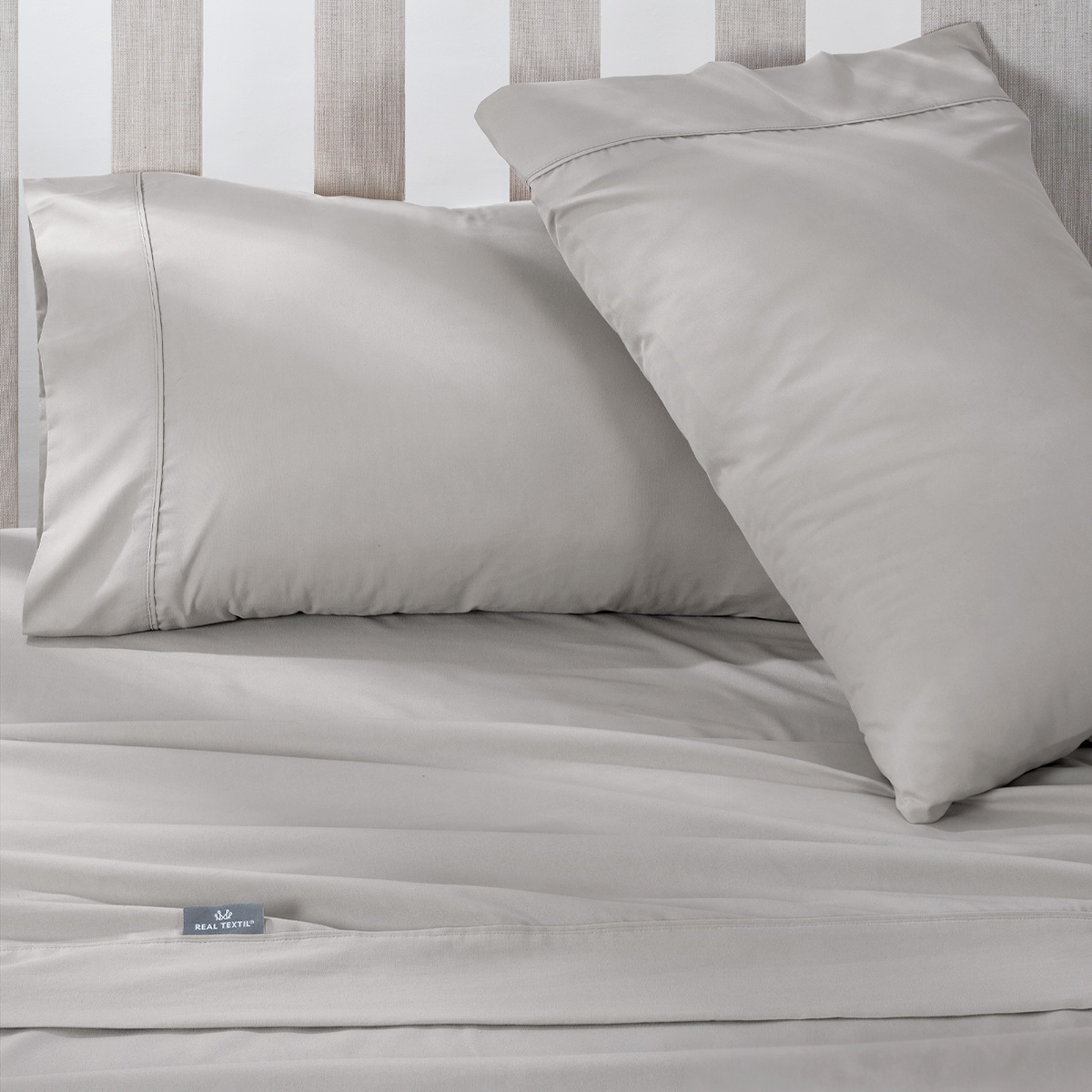 Juego de Sábanas Microfibra Matrimonial Beige REAL TEXTIL