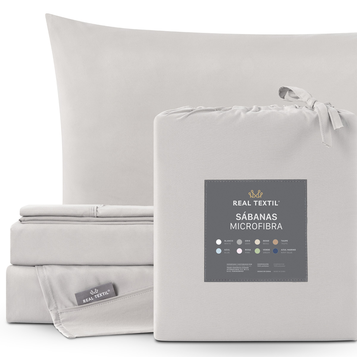 Juego de Sábanas Microfibra Matrimonial Beige REAL TEXTIL