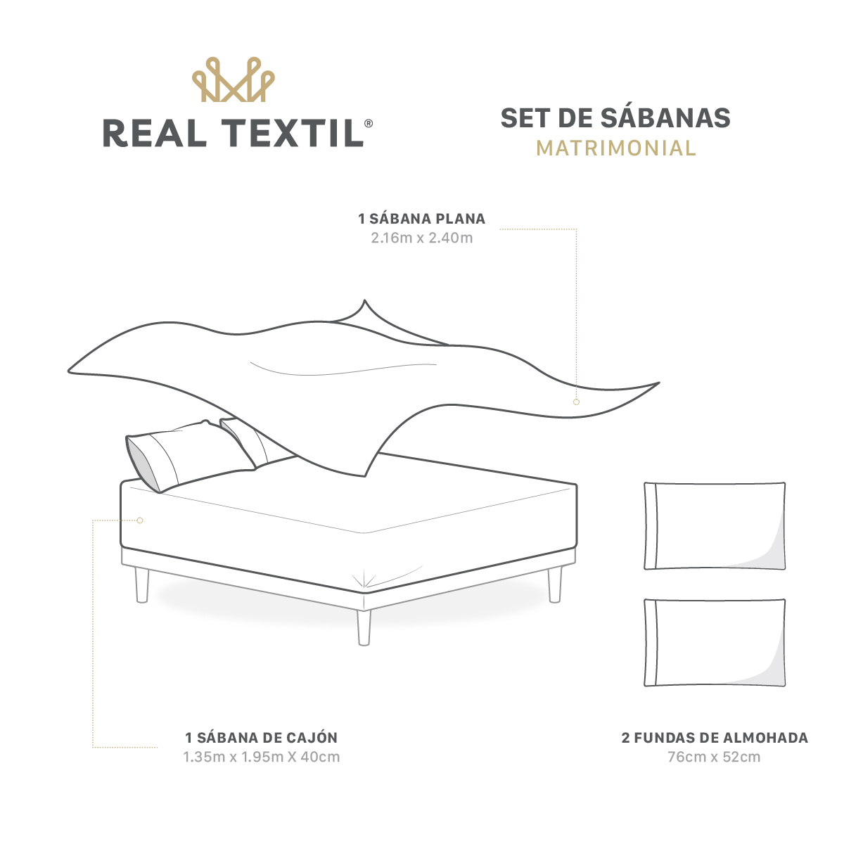 Juego de Sábanas Microfibra Matrimonial Beige REAL TEXTIL