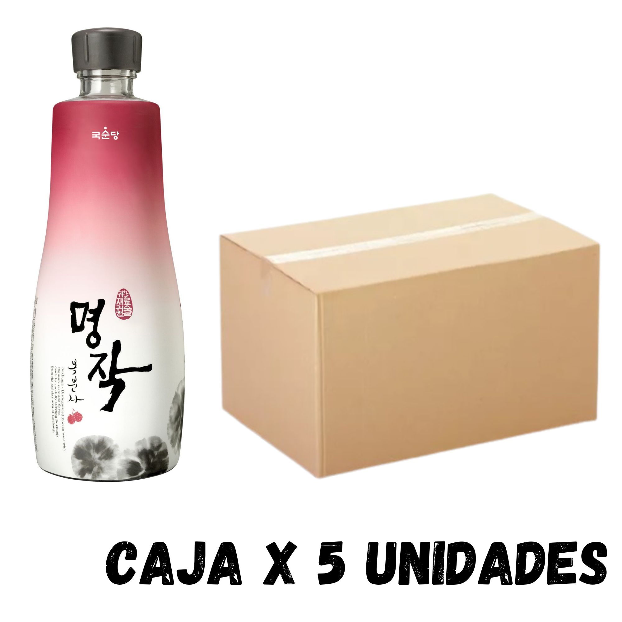 Bebida Coreana Vino Bokbunja Kooksoondang Individual 5 pzs