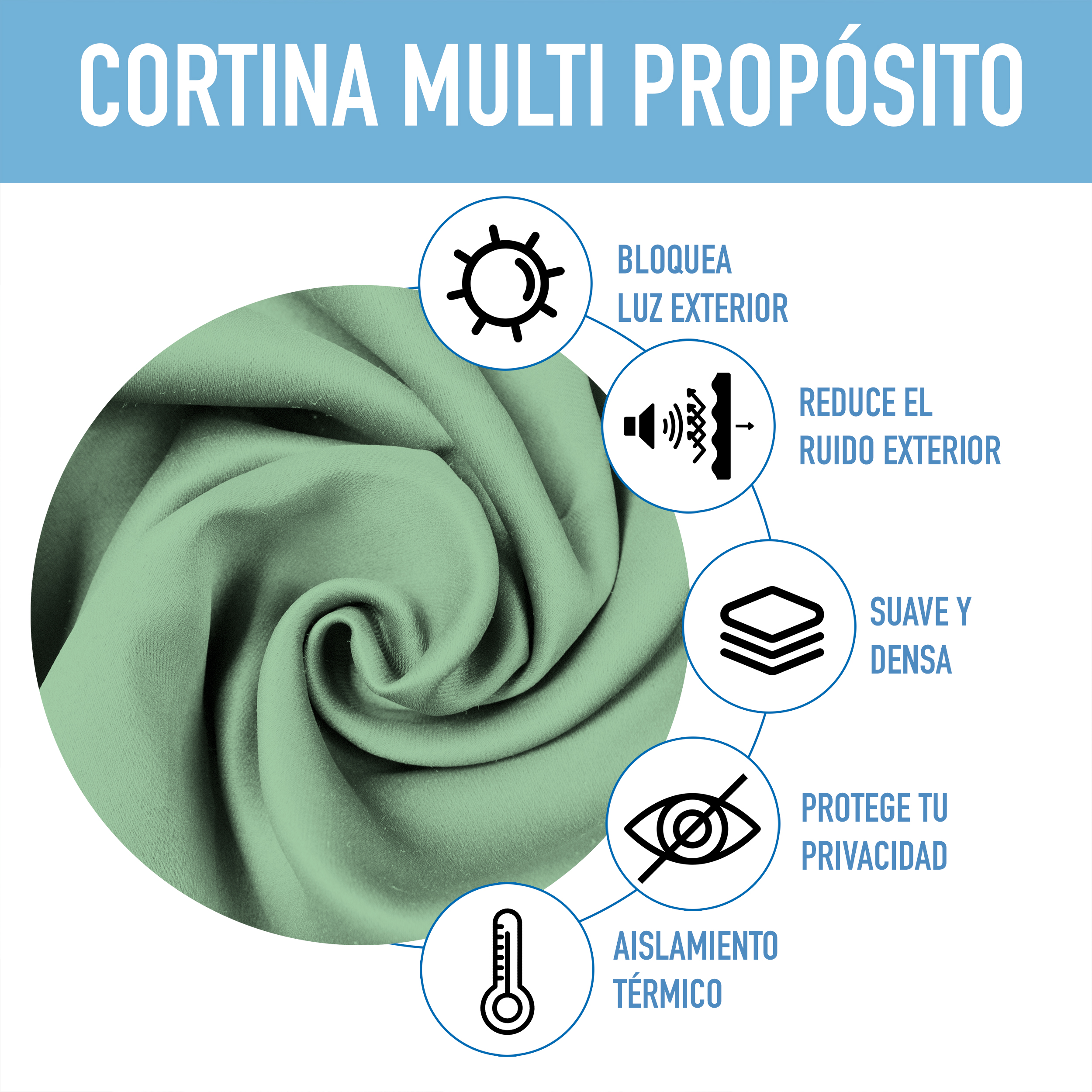 Cortinas Blackout Pistache Térmico Largas Lisa Opaca 95% Bloqueo Luz .