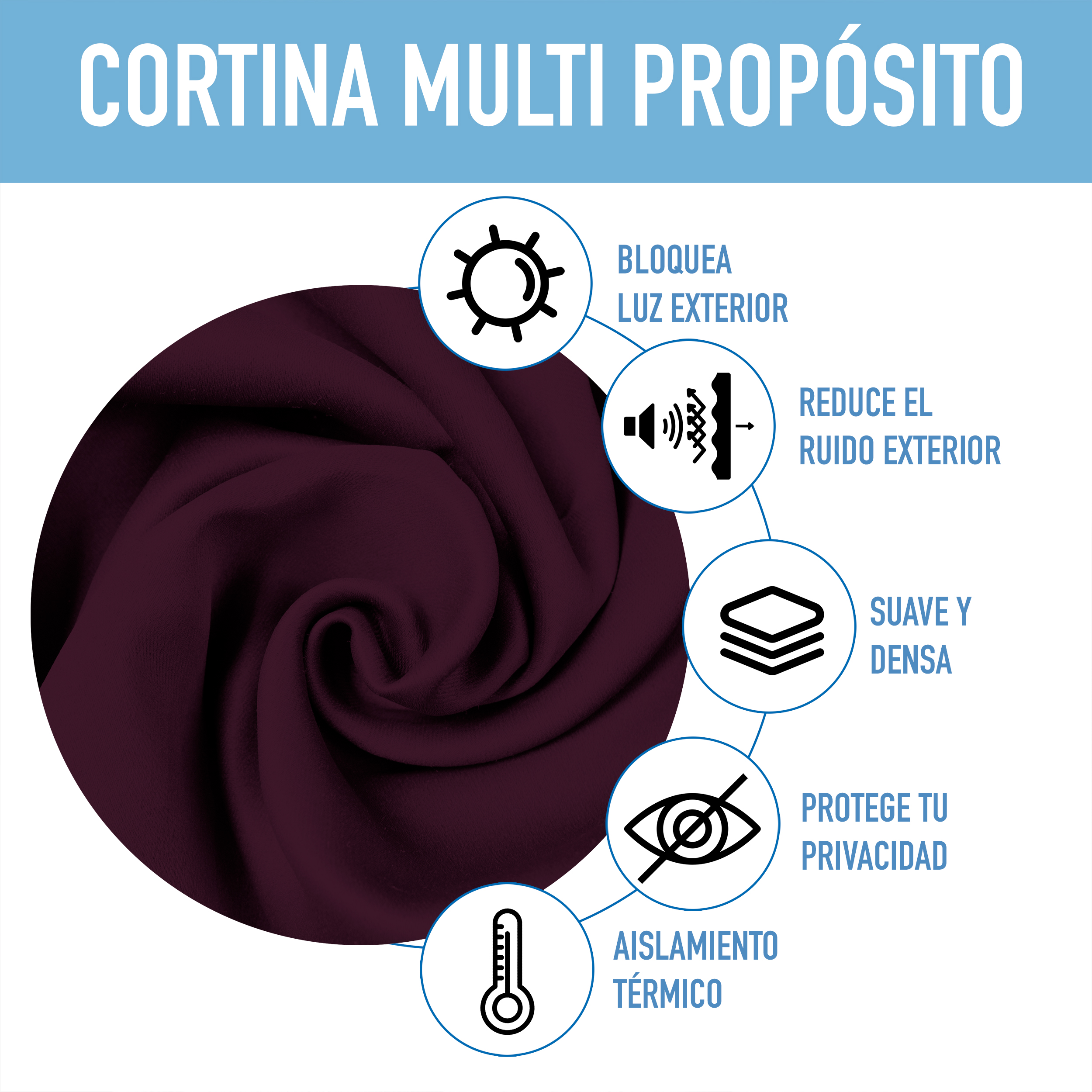 Cortinas Blackout Uva Térmico Largas Lisa Opaca 95% Bloqueo Luz.