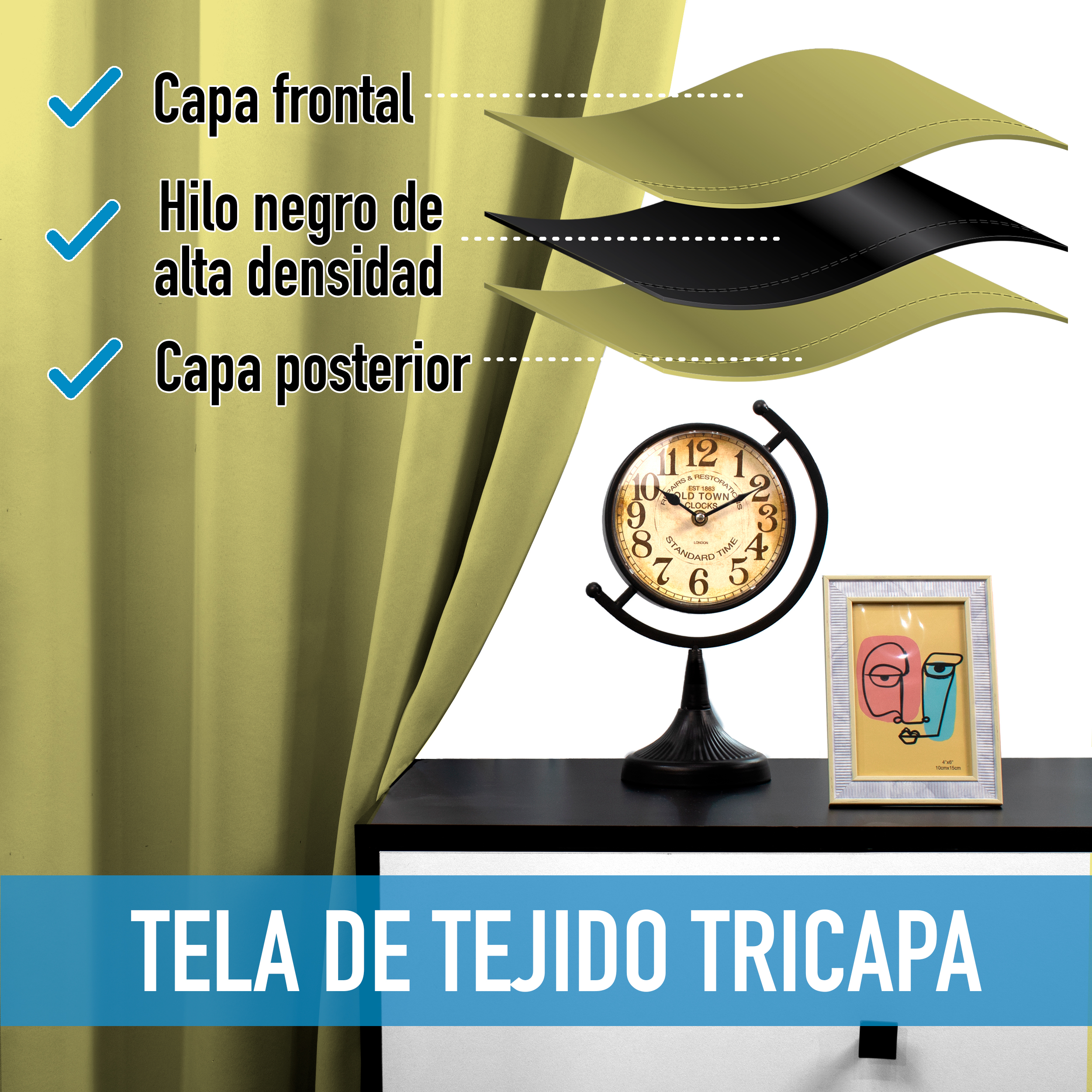 Cortinas Blackout Lima Térmico Largas Lisa Opaca 95% Bloqueo Luz.