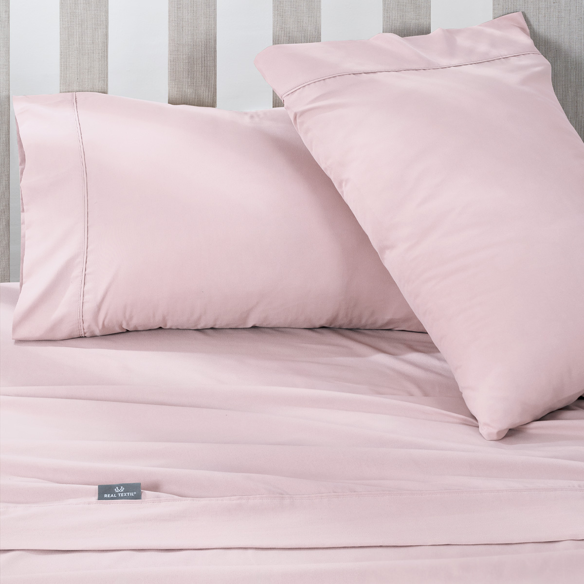 Juego de Sábanas Microfibra Individual Rosa REAL TEXTIL