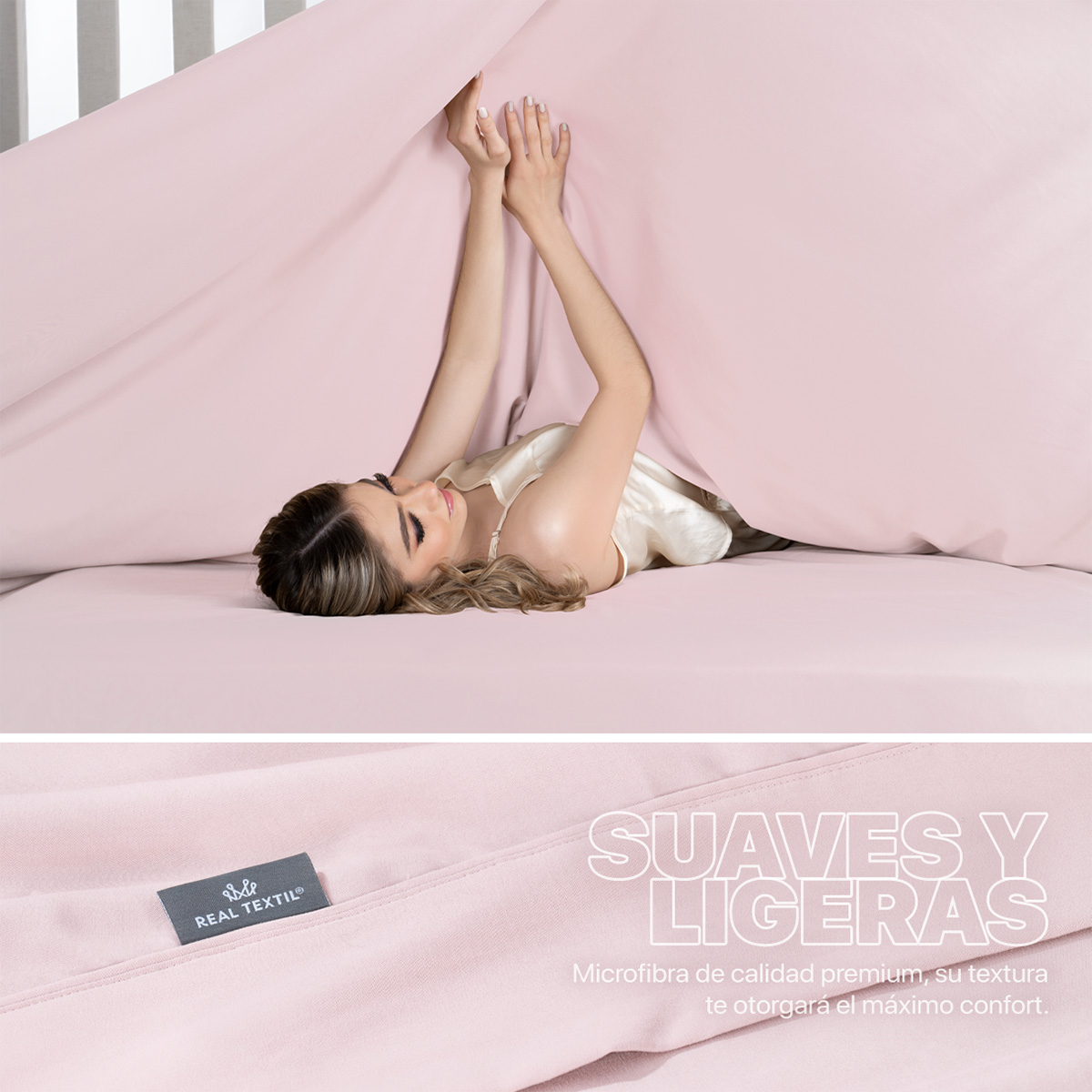 Juego de Sábanas Microfibra Individual Rosa REAL TEXTIL