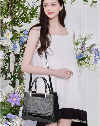 Bolso Bandolera Negra Dama Elegante Mano Impermeabl Moda