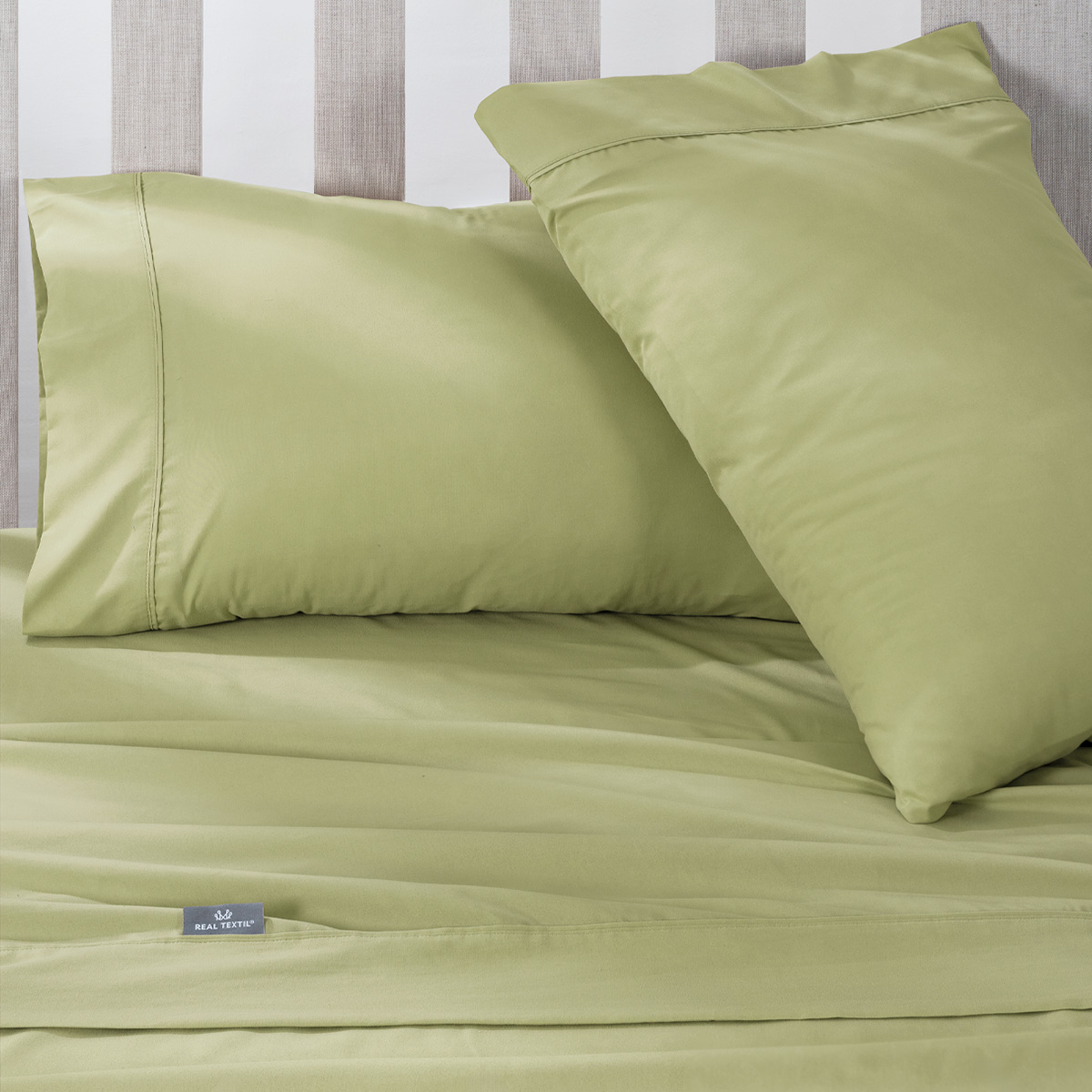 Juego de Sábanas Microfibra King  Size Verde REAL TEXTIL