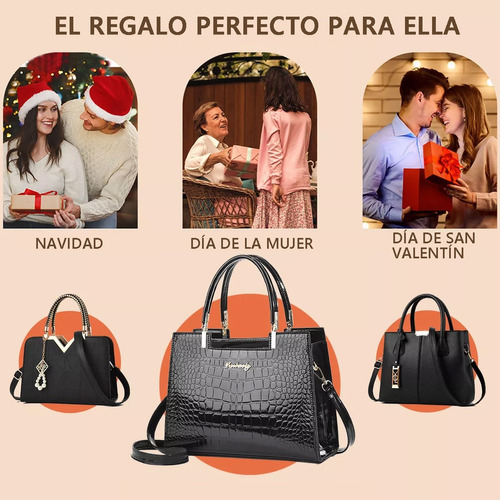 Bolso Bandolera Negra Dama Elegante Mano Impermeabl Moda