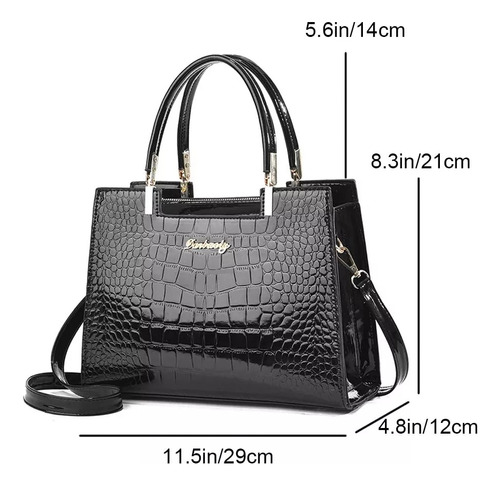 Bolso Bandolera Negra Dama Elegante Mano Impermeabl Moda