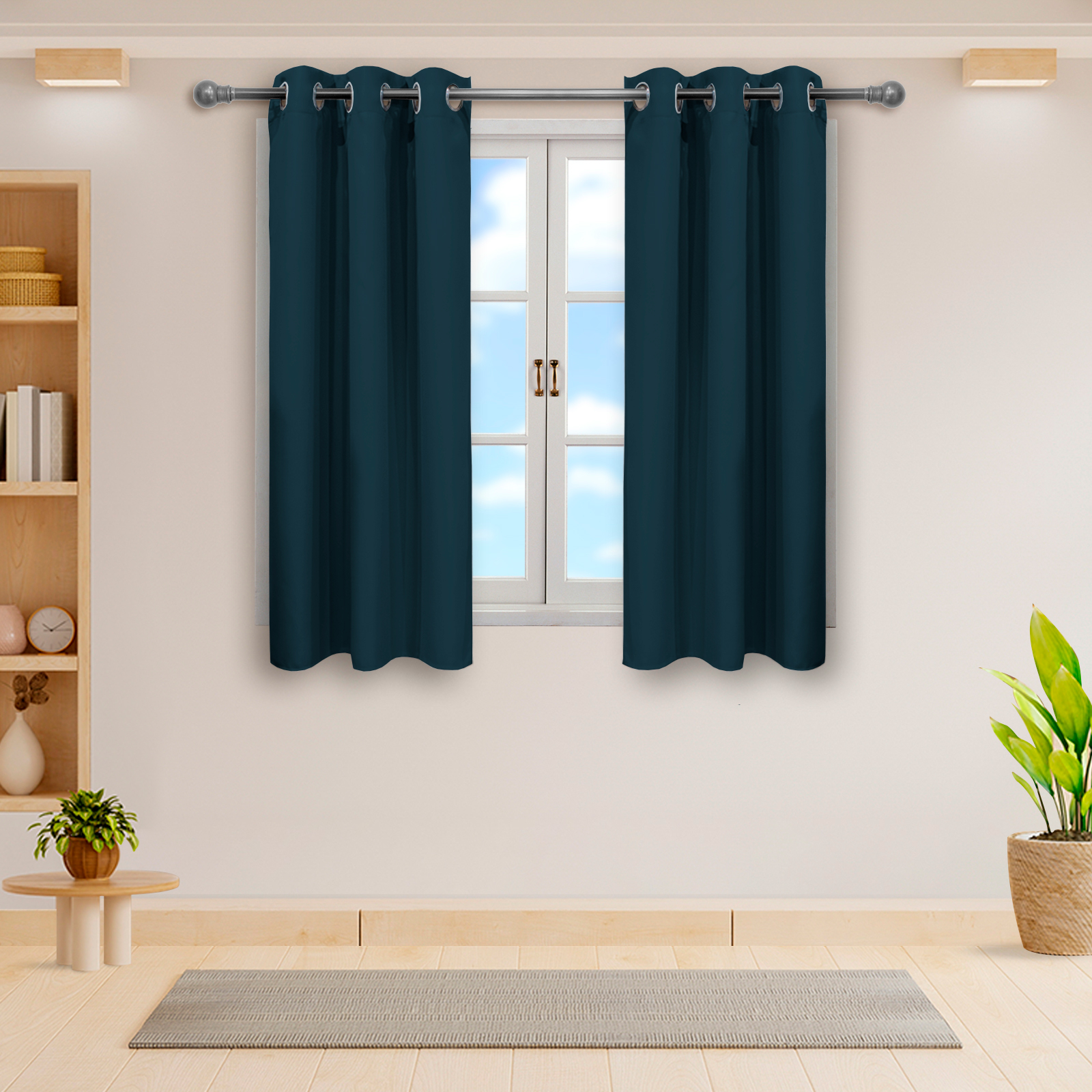 Cortinas Blackout Mezclilla Corta Térmico Lisa 95% Bloqueo Luz