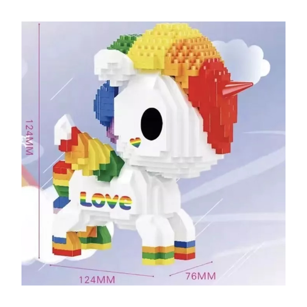 Figura Unicornio de Bloques Armables 
