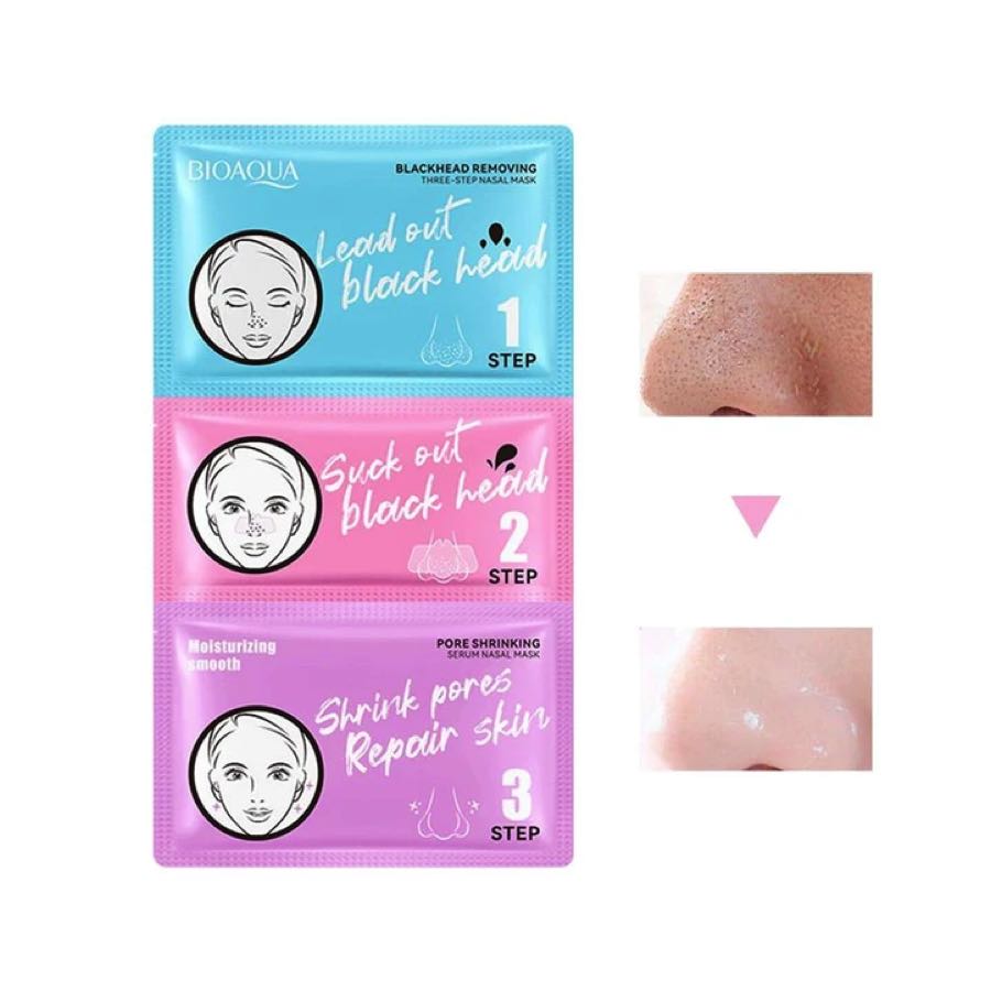 Set de 10 Mascarillas 3 Pasos Tiras para Puntos Negros