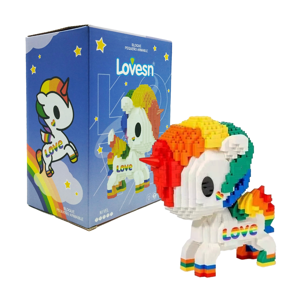 Figura Unicornio de Bloques Armables 