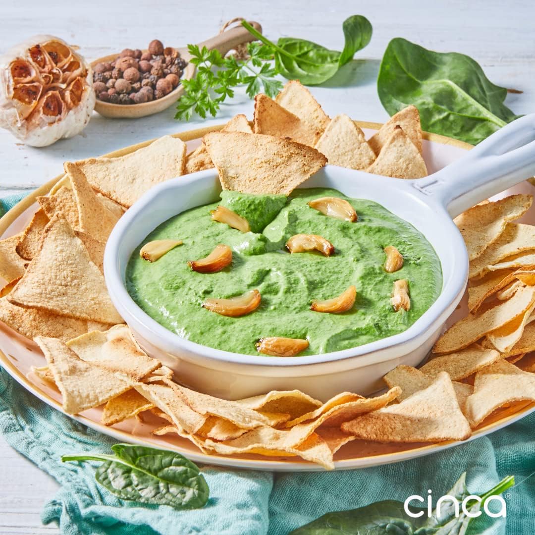 CINCA Totopos de Coliflor Saludables Sin Conservadores, Sin Grasas Trans, Sin Gluten, Vegano, 3 Paquetes de 200g.