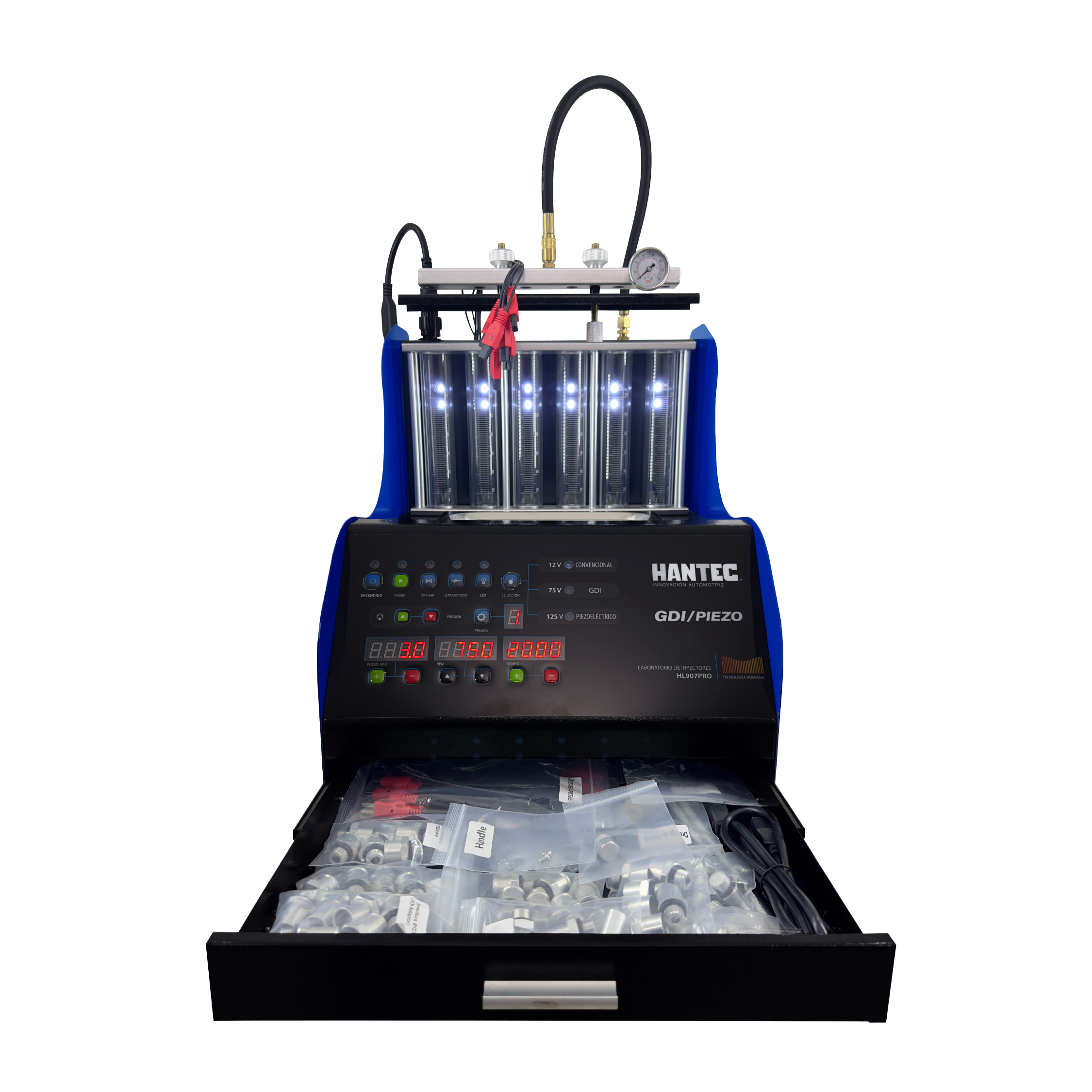 Laboratorio De Inyectores HANTEC 6 Inyectores GDI Piezoeléctrico .